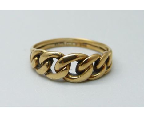 A late Victorian 18ct gold knot ring, Birmingham 1898, 3.1g, M 
