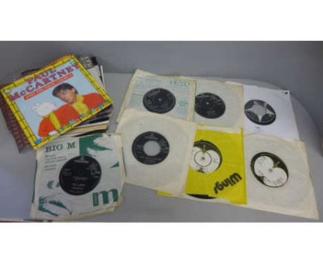 Sixteen The Beatles and related 7" singles and nineteen The Jacksons and Michael Jackson 7" singles 