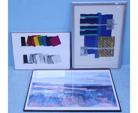 Michael Peel (b.1940) 'Colour Notes 4' signed and titled in pencil, artists proof, together with a limited edition abstract p