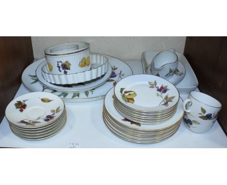 SECTION 1. A 45-piece Royal Worcester 'Evesham' pattern part tea and dinner service, comprising of teacups, saucers, plates, 