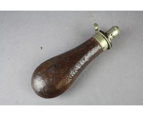 A Leather powder flask