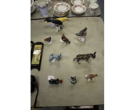 8 various Goebel animal figures & unmarked poodle figure