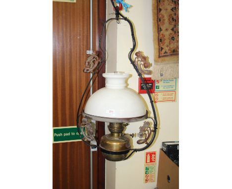 Converted hanging oil lamp