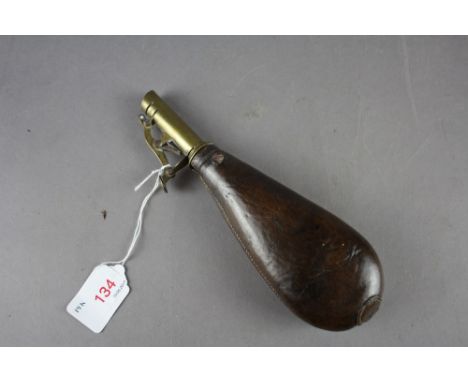 Leather and brass shot flask