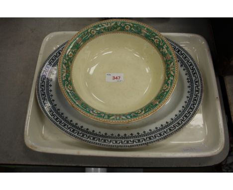 Butchers ceramic tray 15 1/2 inches x 11 1/2 inches - Spence & Co Darlington Ironstone Platter 13 3/4"- Ashworth Bros. 'Ischi