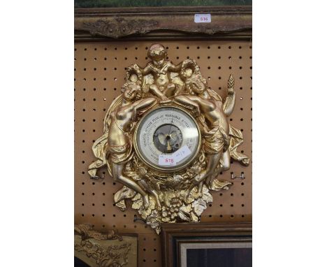 Gilt painted barometer