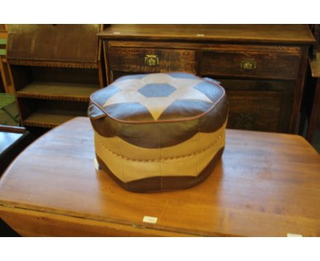 Retro Leather Pouffe