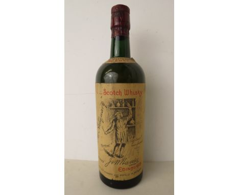A bottle of The Antiquary de Luxe Scotch whiskey by J M Hardie, Edinburgh