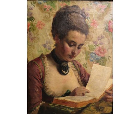 Eleuterio Pagliano 1826-1903 - a gilt framed oil on canvas portrait of a young lady, signed lower right, reputed to be a gift
