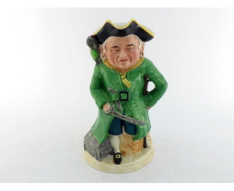 A ceramic musical "Toby" jug formed as Captain Hook of Treasure Island. CR. No chips, cracks or other defects noted, but musi