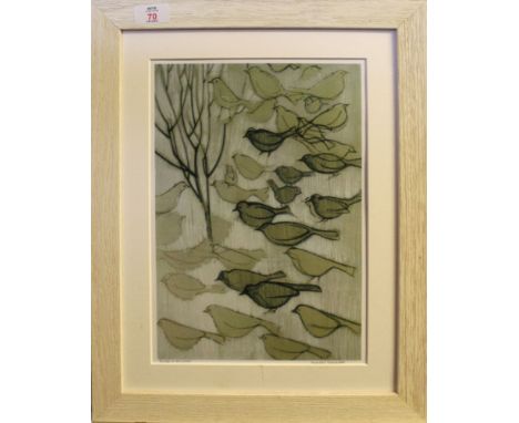 •AR Nicholas Barnham (born 1939), "Birds in the snow", photographic print, signed and inscribed with title in pencil to lower