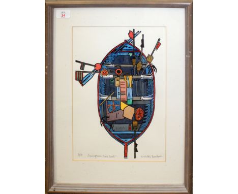 •AR Nicholas Barnham (contemporary), "Sheringham Crab Boat", artist's coloured proof, signed and inscribed A/P Sheringham Cra
