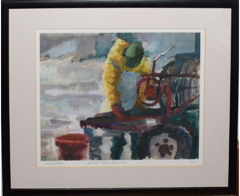 Janet Hoad (20th century), "Mussel Woman, Red Glove", coloured print, signed, numbered 3/60 and inscribed with title in penci