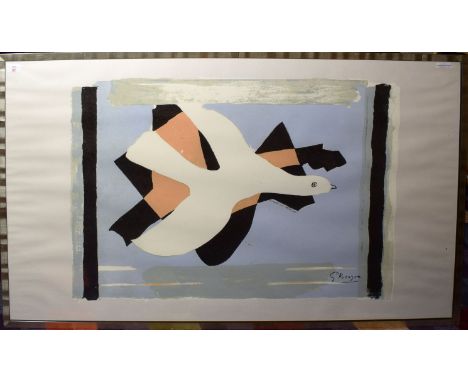 After Georges Braque, Dove, coloured print, 67 x 100cm   