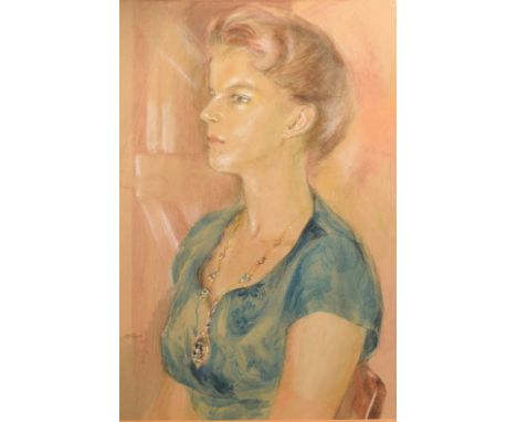 •AR Beryl Edith Fabel (20th century), Portrait of Miss Marion Brine (Mayoress of High Wycombe), watercolour, signed lower lef