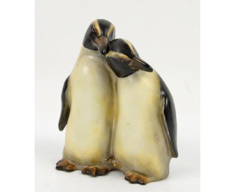 Royal Doulton model of a pair of Penguins HN133, printed and painted marks to base, h15cmCondition Report:  Overall condition