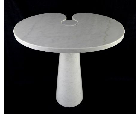 Angelo Mangiarotti for Skipper, Eros series side table in white marble, circa 1970s, h71 x w67 x d41cm Condition Report:  No 