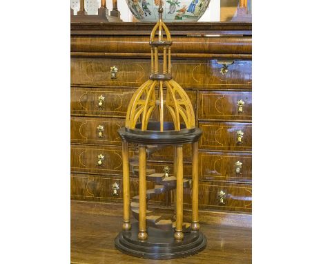 ARCHITECTURAL MODEL, cut away domed tower with interior spiral staircase, 90cm H x 35cm D.