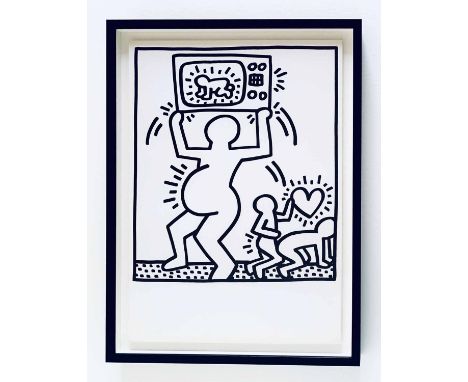 KEITH HARING 'Erotic 3', 1983, lithograph published by Lucia Amelio Gallery Naples, limited edition of 300, 47cm x 33cm, fram