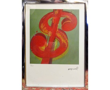 ANDY WARHOL 'Dollar sign', lithograph on Arches watermarked paper, with Georges Israel editeur embossing and stamped signatur