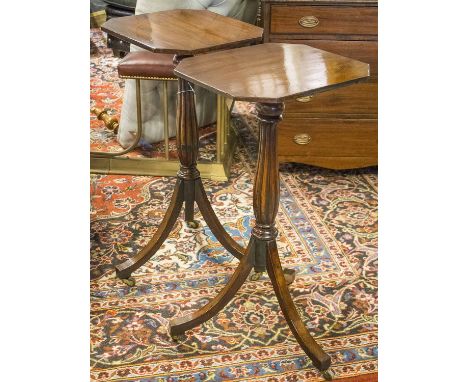 WINE TABLES, a pair, George III style, mahogany, each with swept tripod support, 75cm H x 40cm x 36cm. (2)