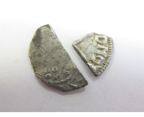 Athelred II silver cut-farthing of the Long Cross type, Spink 1151, small piece of corner gone, GVF, together with a Henry I 