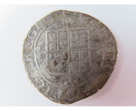 Charles II Third Issue hammered silver halfcrown, mm. Crown, Spink 3321, with old ticket, slightly irregular flan but full an
