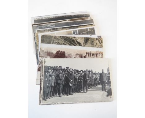 Yorkshire, 11 RP cards of the Building of Sladen Waterworks & Dam at Hawarth, showing Workers, Laying pipes, Light Railway (3