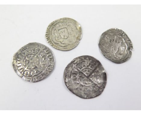 Mediaeval English silver halfgroats, the first reading 'hENRIC', London Mint, clipped, part flat, F second reading 'EDWARD?',