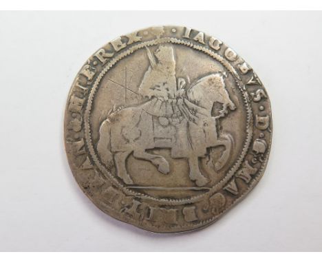 James VI of Scotland, silver sixty shillings, after accession, reverse reading:- QVAE DEVS, mm.Thistle, thistle also on the h