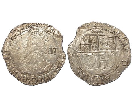 Charles I silver shilling, Tower Mint under the King 1625-1642, mm. Triangle 1639-1640, Group F, Sixth large Briot Bust, Type