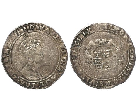 Edward VI debased silver shilling, Second Issue, Canterbury Mint, MDXLIX, Bust 3, mm. t / ?, Spink 2468, full, round, well ce