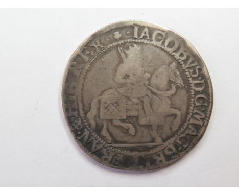 James VI of Scotland, silver thirty shillings, after the accession, reverse reading:- QVAE DEVS, mm.Thistle, thistle also on 