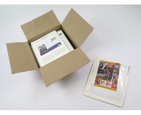 Box containing - History of the Navy stamps & covers, Queen Mother stamps & Covers, plus album pages with Royal Family stamps