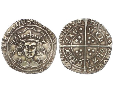 Henry VI, First Reign 1422-1461, silver groat, Rosette-mascle, 1430-1431, Calais Mint, mm. Cross Pommee / Plain Cross, Spink 