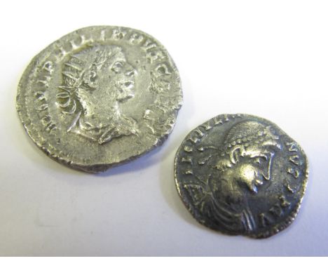 Philip II as Caesar under Philip I, silver antoninianus, Rome Mint 245-246 A.D., reverse reads:- PIETAS AVGVSTOR, priestly em