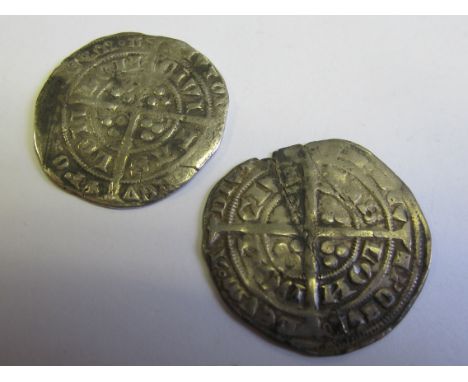 Edward III silver groats, classes C and E, one with reverse crack across flan, full, F/GF the other with light scuffs, F [2]