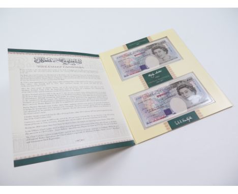 Bank of England limited edition presentation pack C144, last Kentfield £20 CL99 999799 & first Lowther £20 DA01 999799, Unc