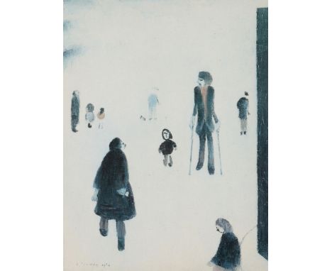 λL.S. Lowry (British 1887-1976) Figures In A Park, 1964 Offset lithograph printed in colours Signed in pencil and numbered 53