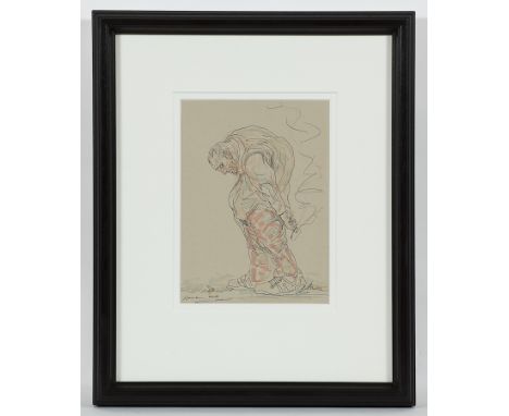 * PETER HOWSON OBE, GALLOWGATE MAN  mixed media on paper, signed and dated 2012 29cm x 21cm Mounted, framed and under glass