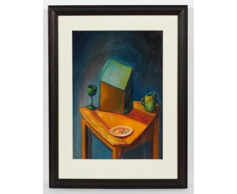 * NEIL MACPHERSON RSA RGI, KITCHEN TABLE oil on board, signed, signed and titled verso 63cm x 44cm Mounted, framed and under 