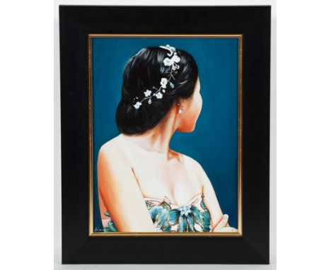 LAURA KEARNEY, PORTRAIT OF A LADY oil on canvas, signed 40.5cm x 30.5cm Framed