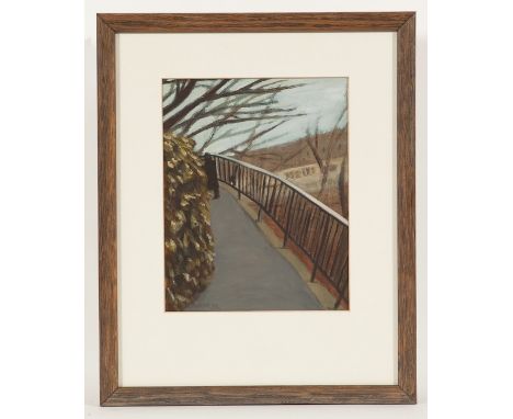 * JAMES TWEEDIE, THE PATH oil on board, signed and dated '93 23cm x 18cm Mounted, framed and under glass Label verso: Compass