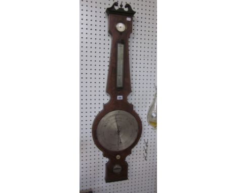 A 19th Century mahogany wheel barometer,  D Fagioli & Son, 107.5cm 