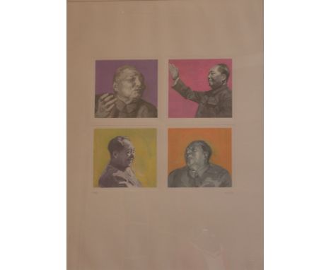 Chairman MaoFour portraits  Offset lithograph 29/30With blind stamp 37 x 39cm 