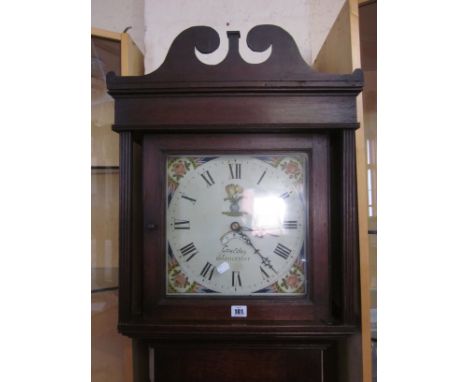 An oak thirty hour 19th Century longcase clock, with painted dial Goulday of Gloucester