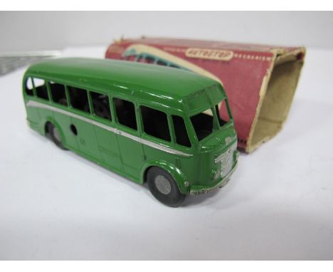 A Boxed Chad Valley 'Wee-Kin' Commer Avenger Coach, green body work, clockwork, with silver flash and details. Model good, bo