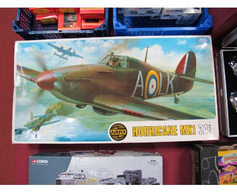 A Boxed Airfix 1:24th Scale Super Kit Series, 14 Hawker Hurricane MK 1 Plastic Kit, all parts still sealed in bag with instru