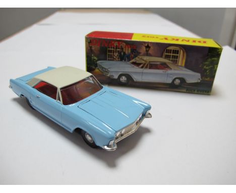 A Boxed Original Hong Kong Dinky #57/001 Buick Riviera, light blue body, cream roof, red interior, cast wheels. Model very go