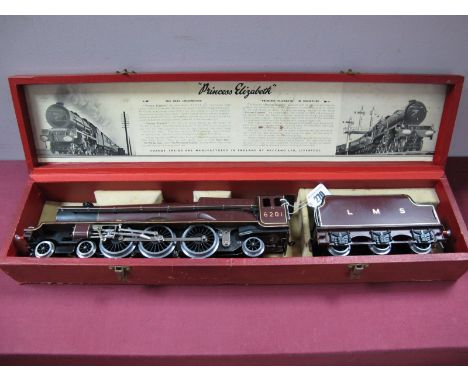 A 1930's Hornby 'O' Gauge 4-6-2 Princess Elizabeth and Tender, finished in LMS maroon, R/No:6201, 20 volt. Fully restored. Bo